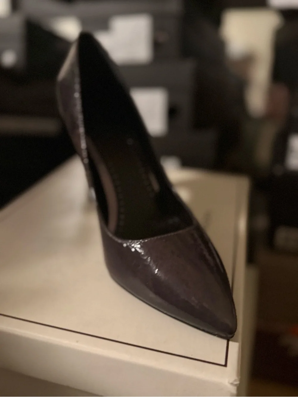 Diesel Mabel Patent Leather Pointed-Toe Stiletto Pumps Camouflage 9 NWT